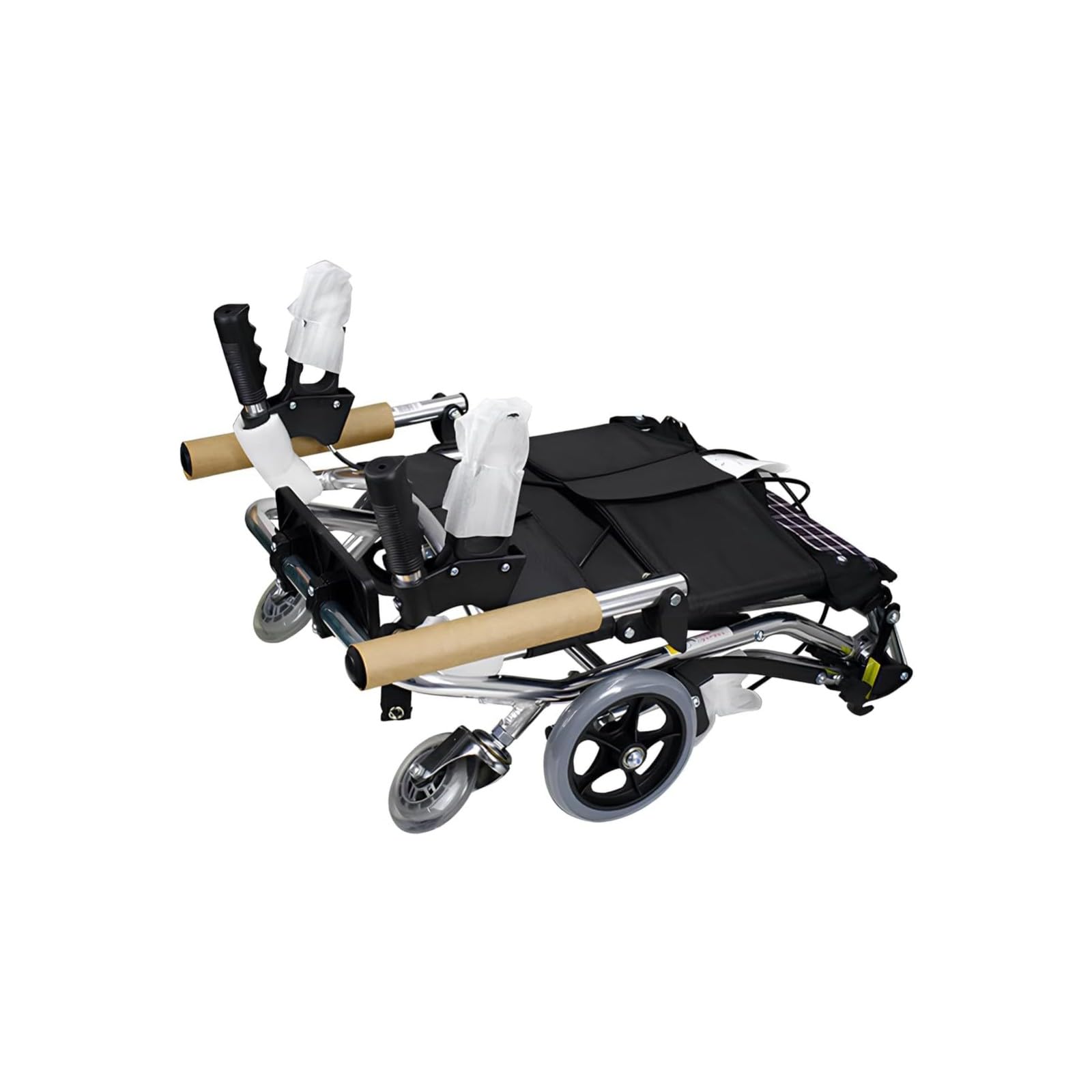 Silla De Ruedas De Aluminio para Viajes,Silla De Ruedas Plegable Reposabrazos Abatibles, Ligera Silla De Ruedas De Tránsito, para Traslado, Asiento 34 Cm, Ligera, Plegable