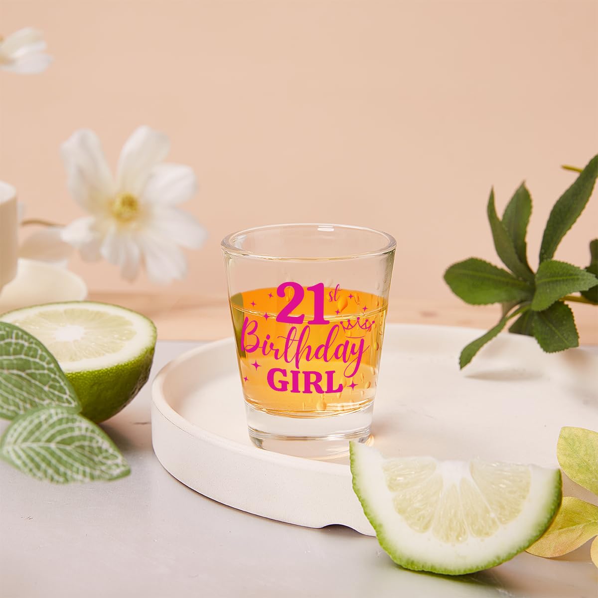 21st Birthday Gifts for Her, Happy Birthday Gift Women, Gift for 21 Year Old Girls, 2005 Happy 21st Birthday Shot Glass, Twenty One Birthday Shot Glass, 21 Birthday Decorations for Women Girls