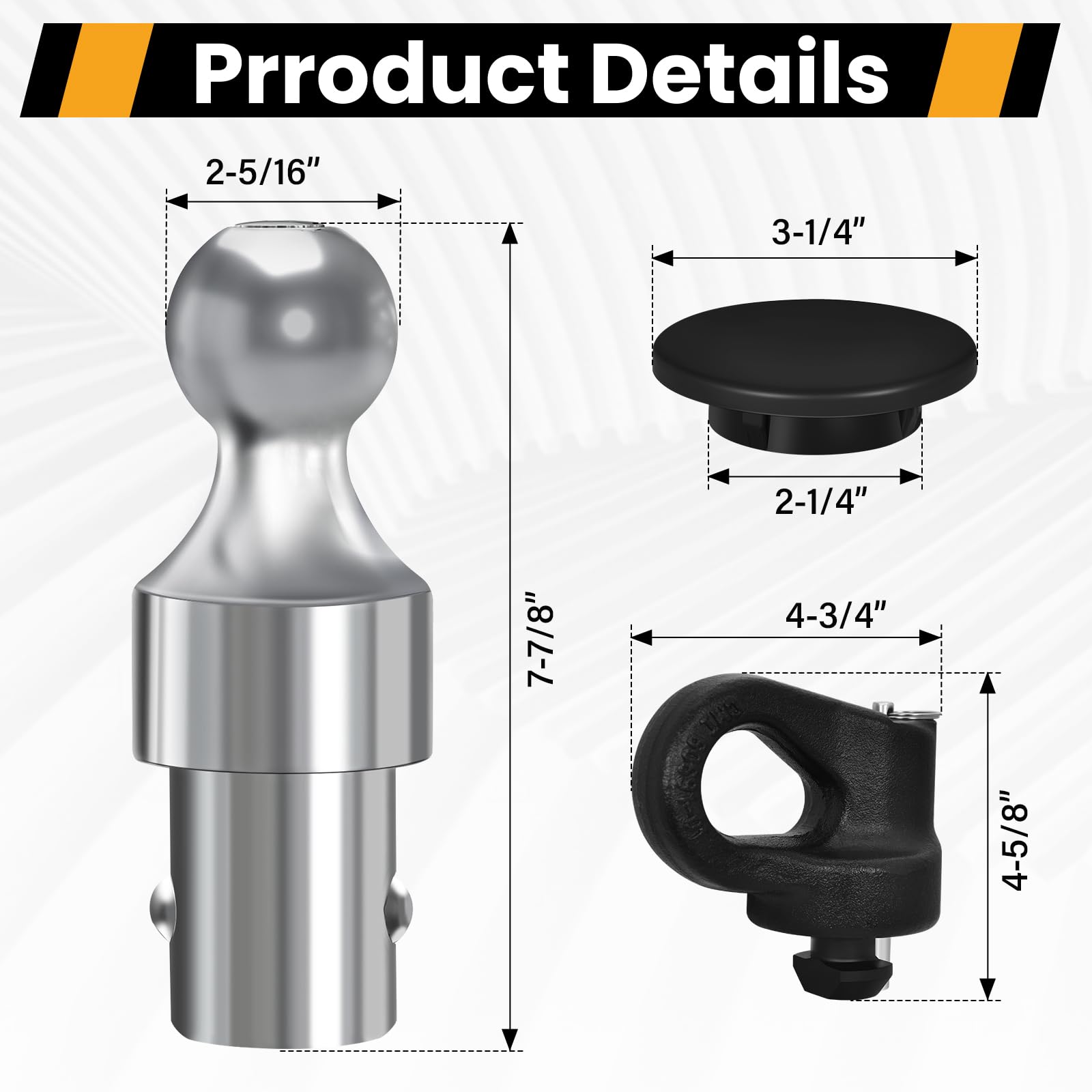 Puck System Schwanenhals-Kupplungskugel-Set – 6-5/16 Zoll, 13607 Kg GTW, Für Ford, Chevrolet, GMC & Nissan