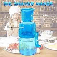 Vista 4 de Ice Shaver, Shaved Ice Machine, LEMBO DIRECT Premium Manual Hand Crank Operated Ice Breaker Ice Crusher Maker Snow Cone Machine with Stainless Steel