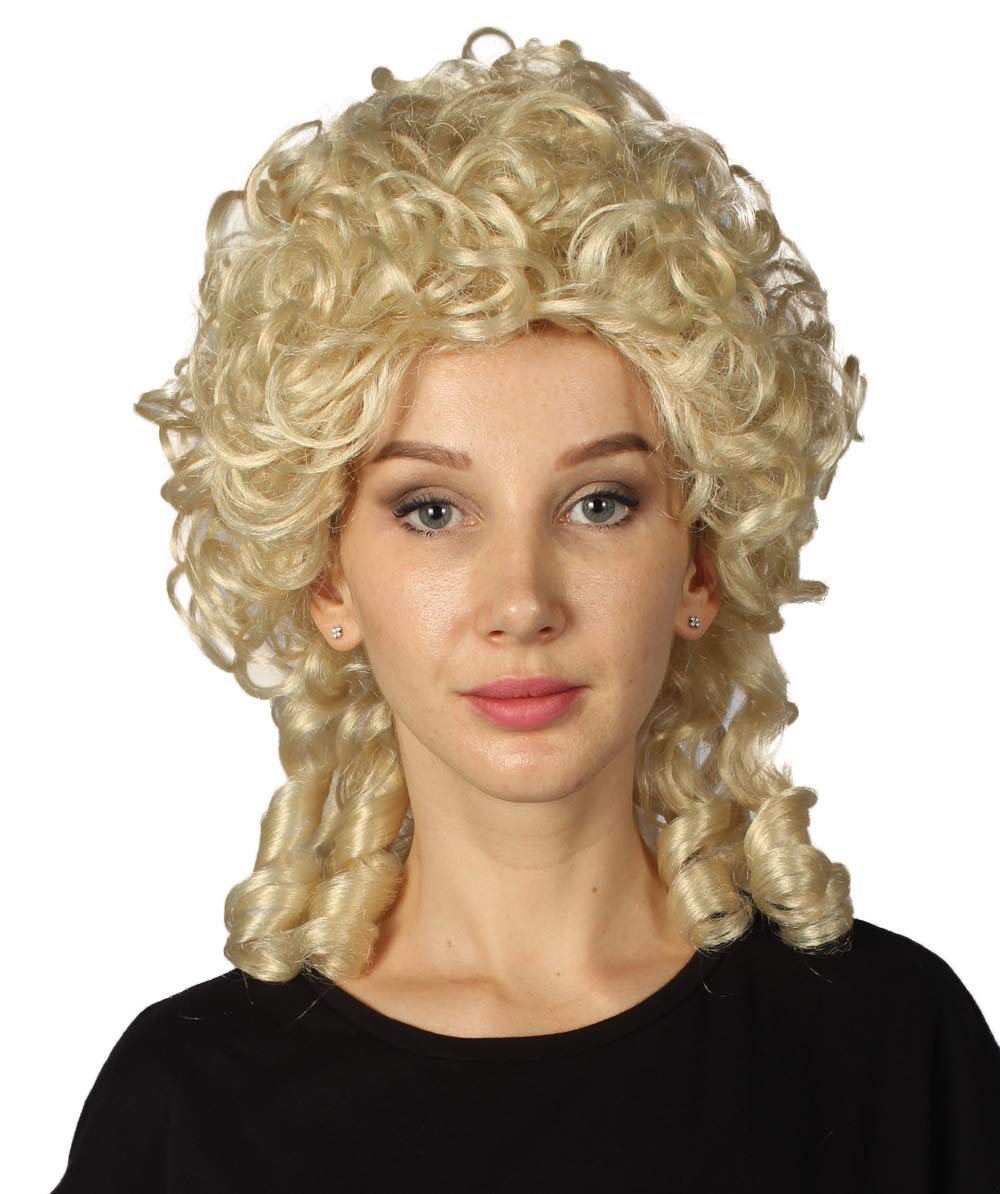 HPO Adult Women's Colonial Historical Lady Wigs | Blonde Halloween Color
