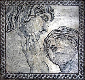 The Creation of Adam Mosaic Mural | Mosaic Designs | Mosaic Artwork | Mosaic Wall Art Floor Inlay by Mozaico | Handmade Mosaics | 31" x 31"