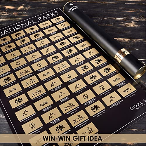 Scratch Off Usa National Park Poster - All 63 Us National Parks Scratch Off Map - Easy To Frame United States Of America Np Checklist Map - Scratchable Print - Travel Tracker - Large Black And Gold Wall Poster - National Park Scratch Off Map #TOP5