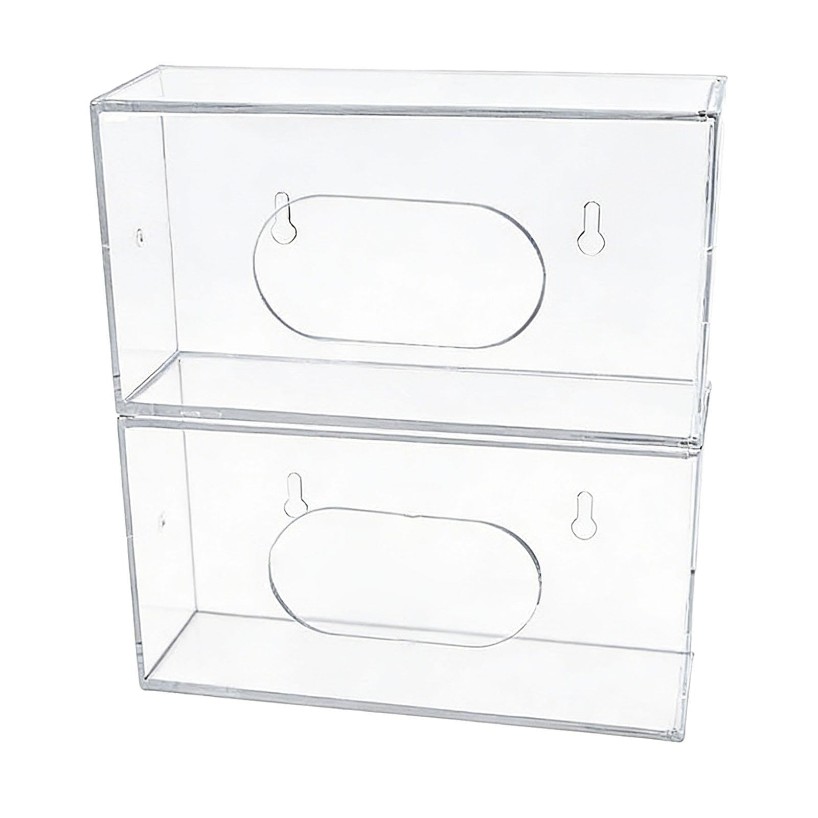 1 Dispenser Guanti Scatola Porta Guanti Monouso Organizzatore Trasparente PETG Robusto Facile Montaggio Contenitore Fissabile a Parete Adatto per, 2 Pezzi