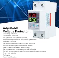 Vista 5 de Walfront SVP‑916 100‑130VAC Protector de voltaje ajustable sobre y bajo voltaje Protector de retardo de plástico Protector de reinicio de retardo 40A