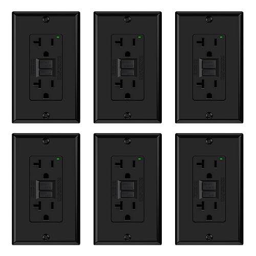 Miniatura 18 de ELEGRP Salida GFCI de 20 amperios, toma eléctrica GFI de auto-prueba con diseño estrecho, receptáculo GFCI con indicador LED, listado UL, blanco,