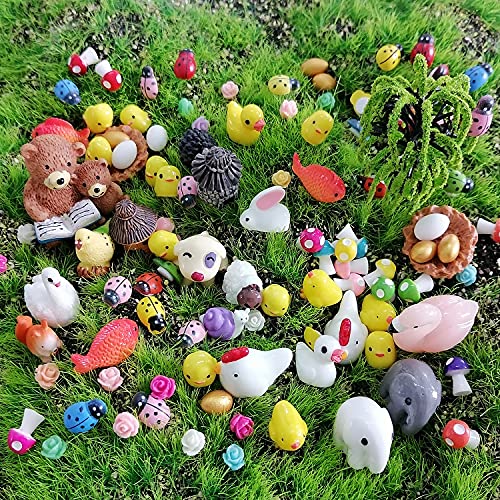 Jkanruh 101 Pieces Miniature Animals,Fairy Garden Accessories,Miniature Toy Animals Ornament Kits Set For Diy,Fairy Garden Dollhouse,Diy Terrarium,Flower Pots Ornaments,Craft Decor #TOP1