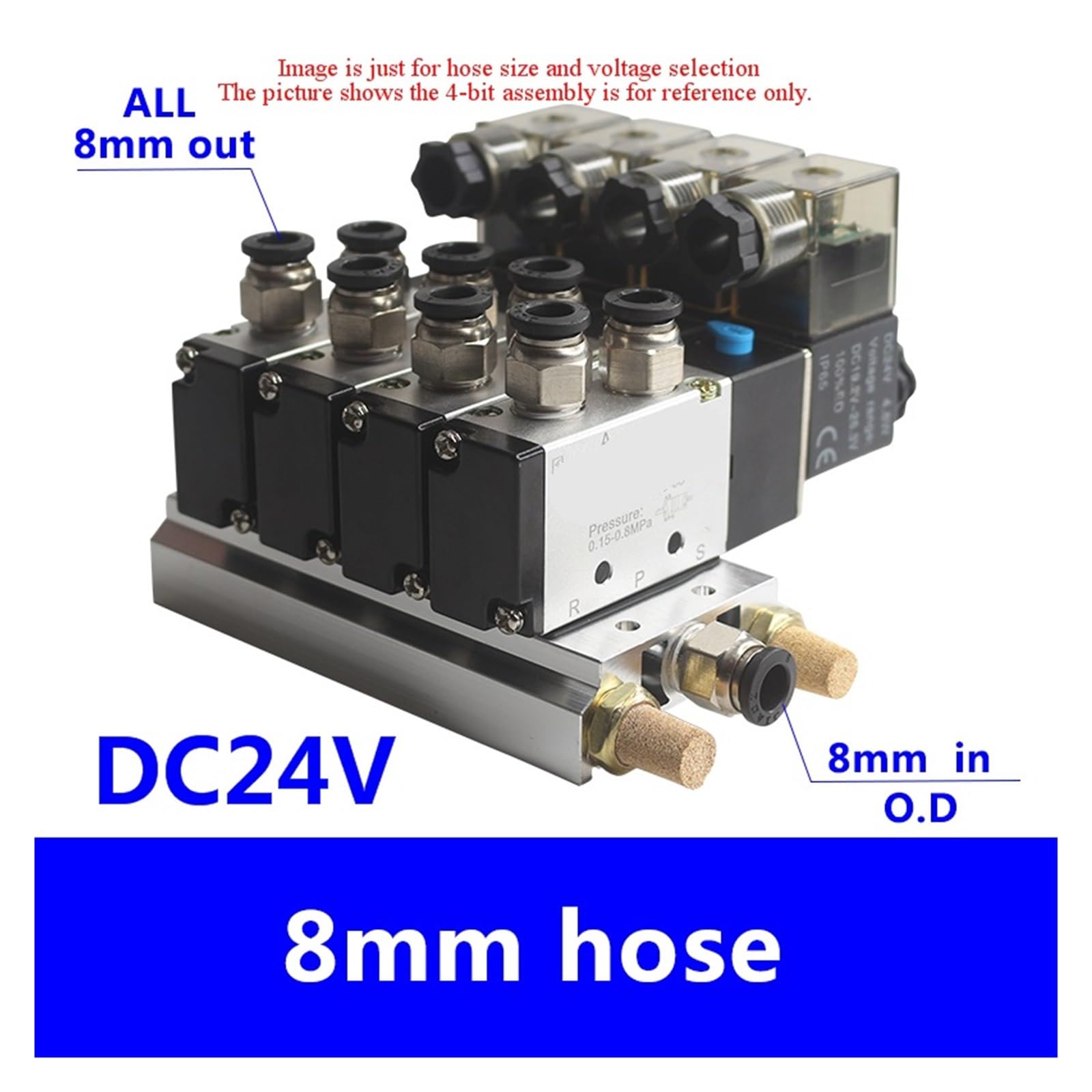 Válvula neumática de colector 4v210-08, Grupo de electroválvulas 5/2, Isla de válvulas, válvula inversora de Cilindro, Distribuidor neumático(3 Combinations)