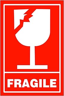 Fragile Stickers,Glass Stickers,Handle with Care Shipping Stickers,Mailing Postage Parcel Stickers,2x3 Inch,300 Pcs Per Roll