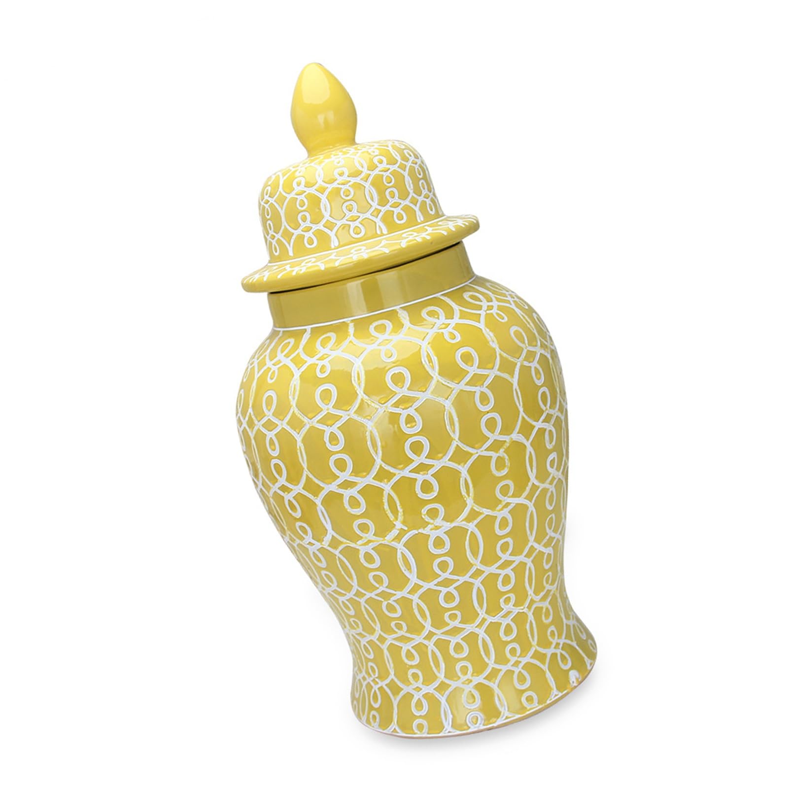 Ginger Jar Vase, Ceramic Jar, Porcelain Ornaments, Tea Storage Containers, elegant Ornaments, Traditional Home Decor - Flower Vases For Bouquet Vintage Jars 32.7" Centerpieces(Yellow,16.2"L x 16.2"W x
