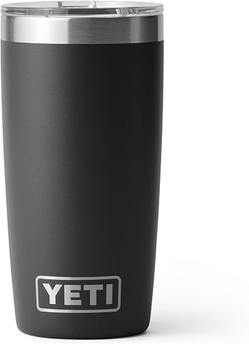 YETI Rambler Tumbler, Vaccum Insulated Stainless Steel Tumbler with Magslider Lid, Black, 10 oz (295 ml)