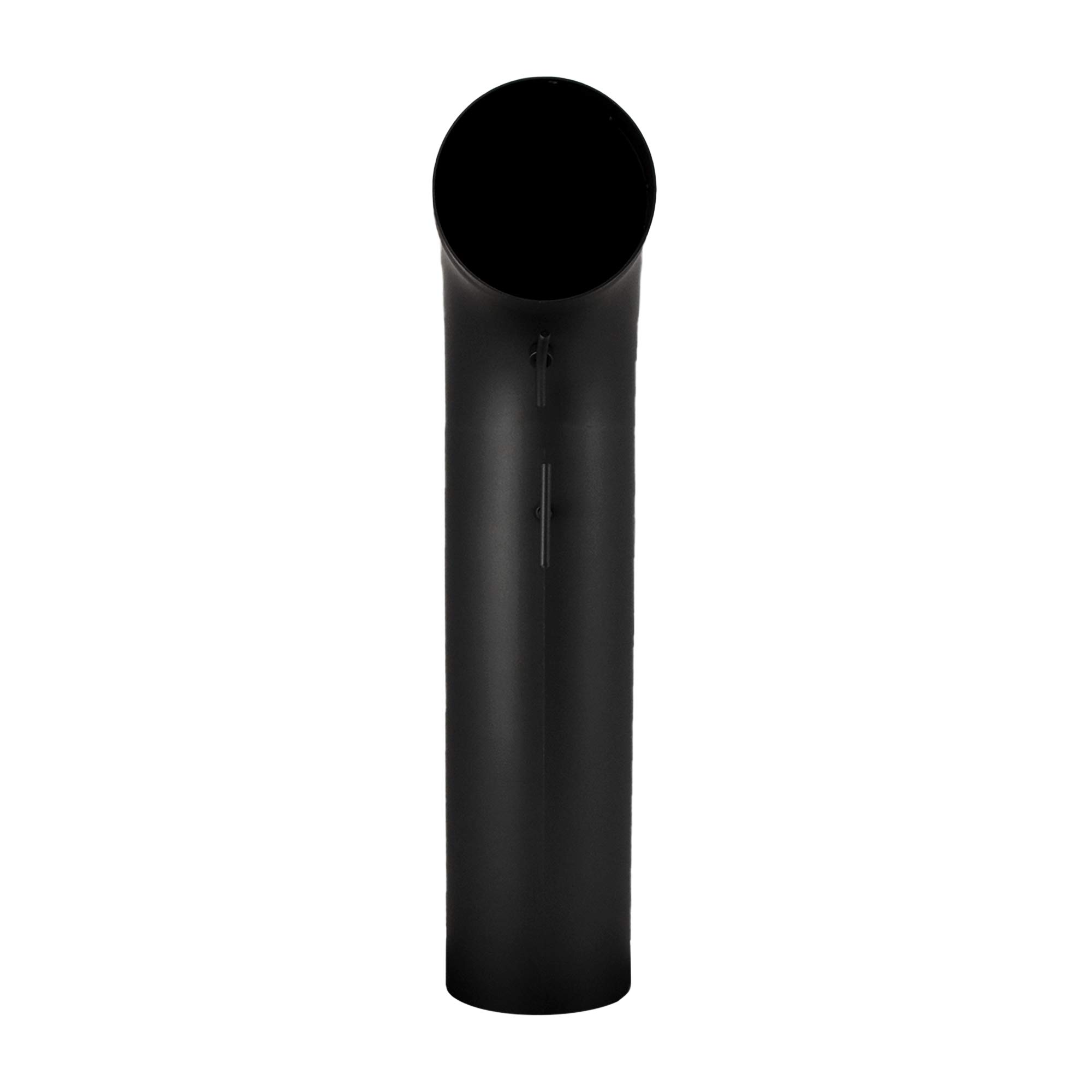 LANZZAS Ofenrohr-Set gezogen kurz 3tlg. (fullform) - im Durchmesser Ø 150 mm - Farbe: schwarz - Rauchrohr-Set mit Drosselklappe und Reinigungsverschluss