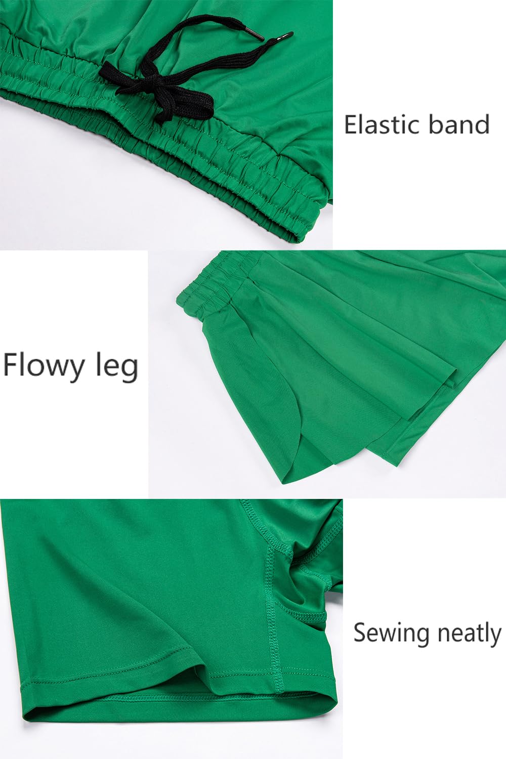 ThreeH Femmes Short de Yoga Fluide 2 en 1 Élasthanne Séchage Rapide Sports Fitness Course à Pied Short Été