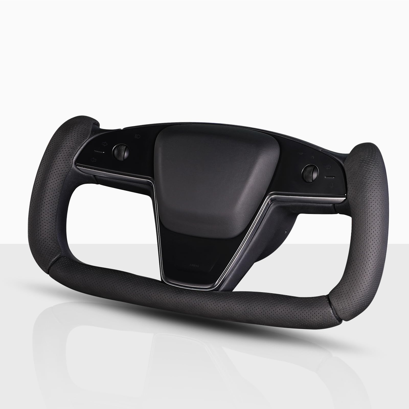 Housse de volant pour volant Tesla Yoke, Housse de volant de voiture pour volant Tesla Model S 2021-Présent/Model X 2021-Présent Accessoires de volant Noir