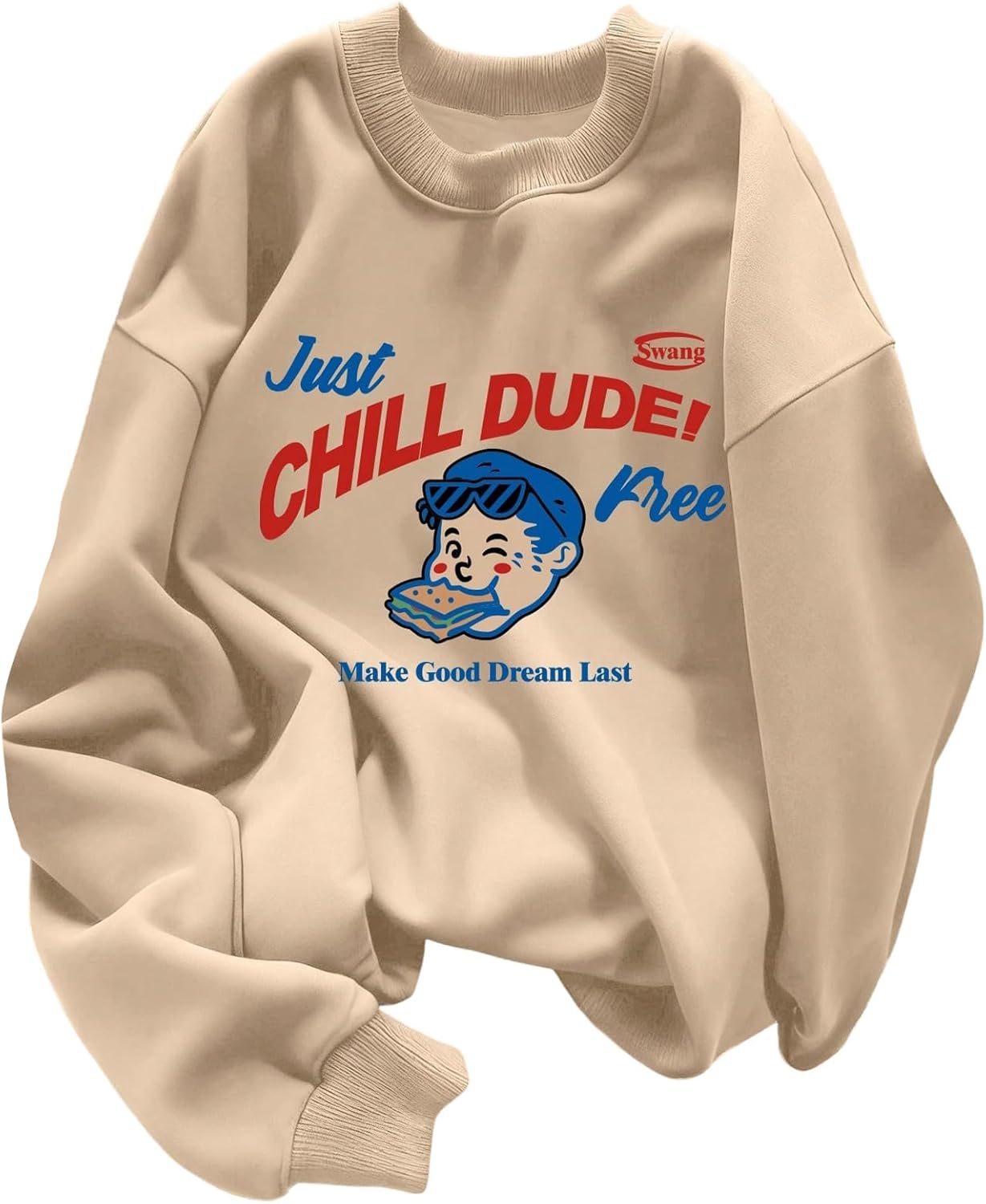 SOLY HUX Graphic Sweatshirts for Men Crewneck Long Sleeve Drop Shoulder Letter Print Pullover Tops
