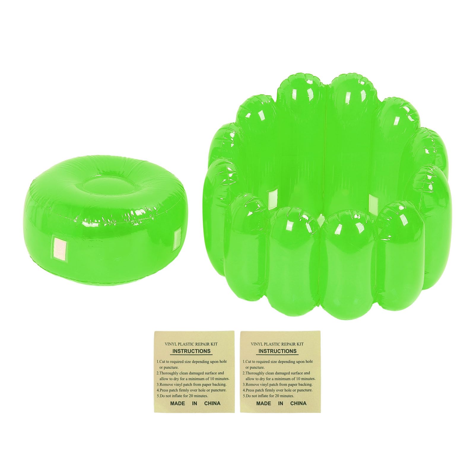Bewinner Canapé Gonflable avec Pouf, Siège de canapé Gonflable D'extérieur Portable, Chaise Pneumatique Pliante, canapé Paresseux Gonflable pour Chambres, Camping, Maison (Green)