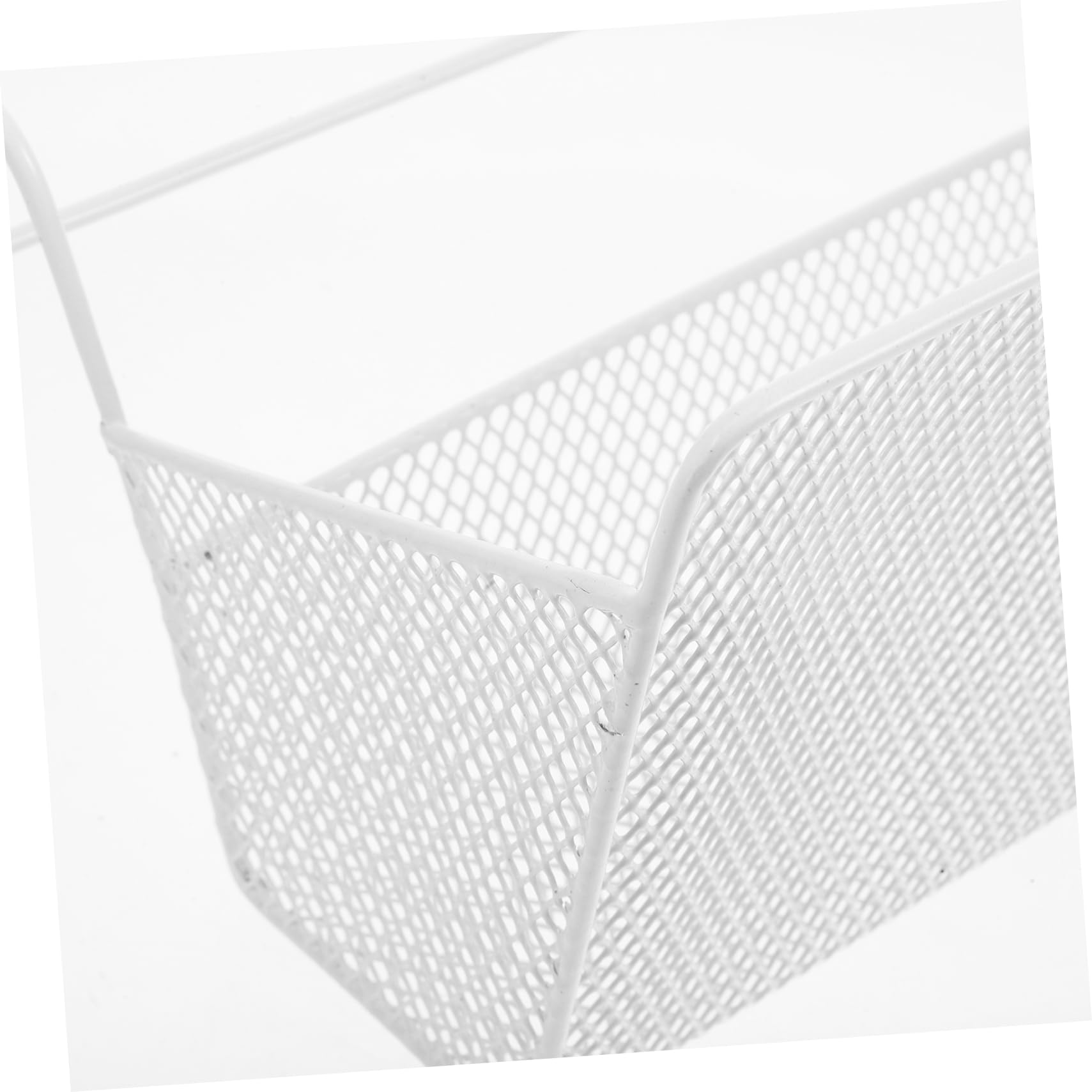 Sosoport Cesta Colgante De Metal Para Almacenamiento Junto Cama, Gran Capacidad, Sin Taladro, Resistente Hierro, Organizador Para Dormitorio y Cama, Uso Multifunción, 1 Unidad Blanca