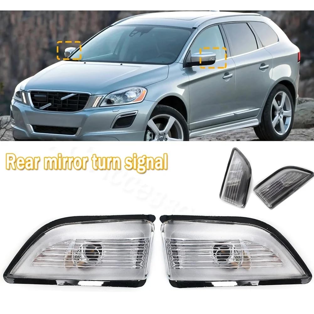 Turn Signal Mirror Lens Covers For Volvo XC60 (2009-2013) - Left & Right Set
