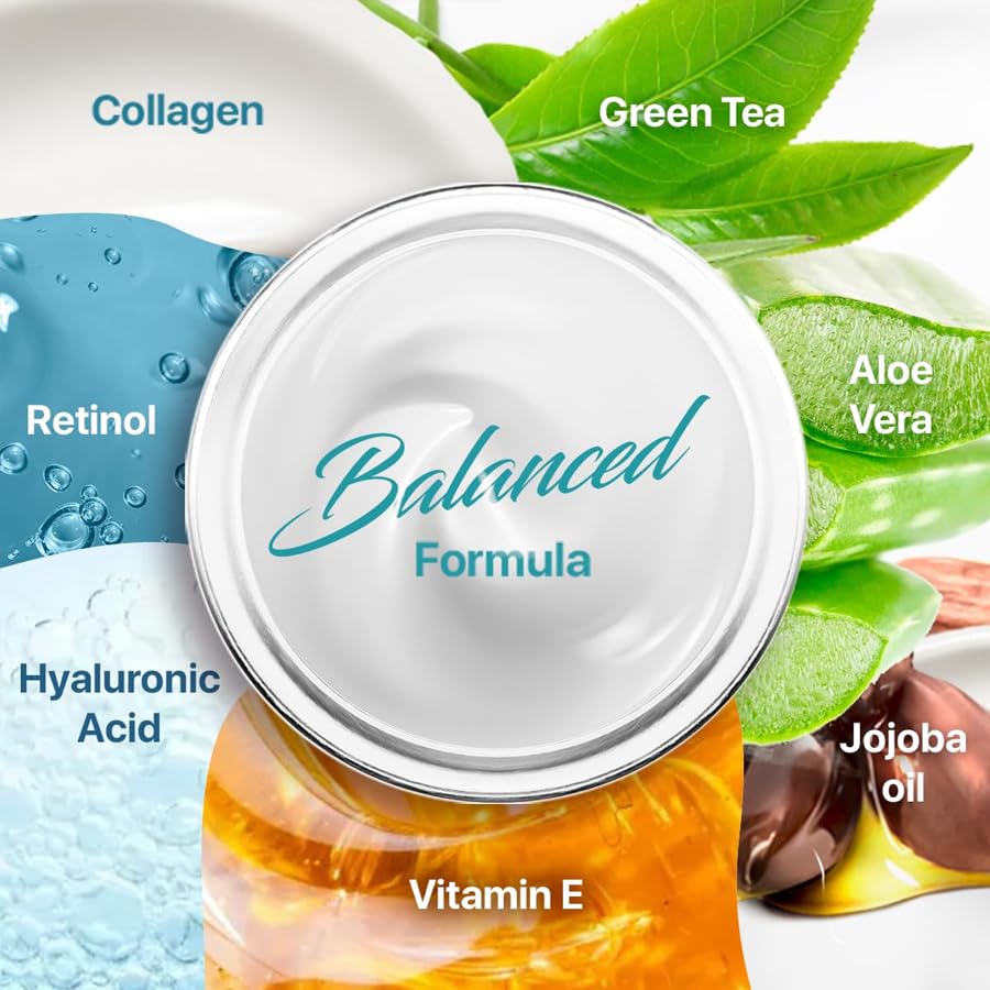 5% Hyaluronic Acid Face Cream, Anti-Aging Brightening Firming Moisturizing Cream for Uneven Skin Tone, Nourishing Rejuvenating Face Moisturizer, 1.76 oz - Image 3