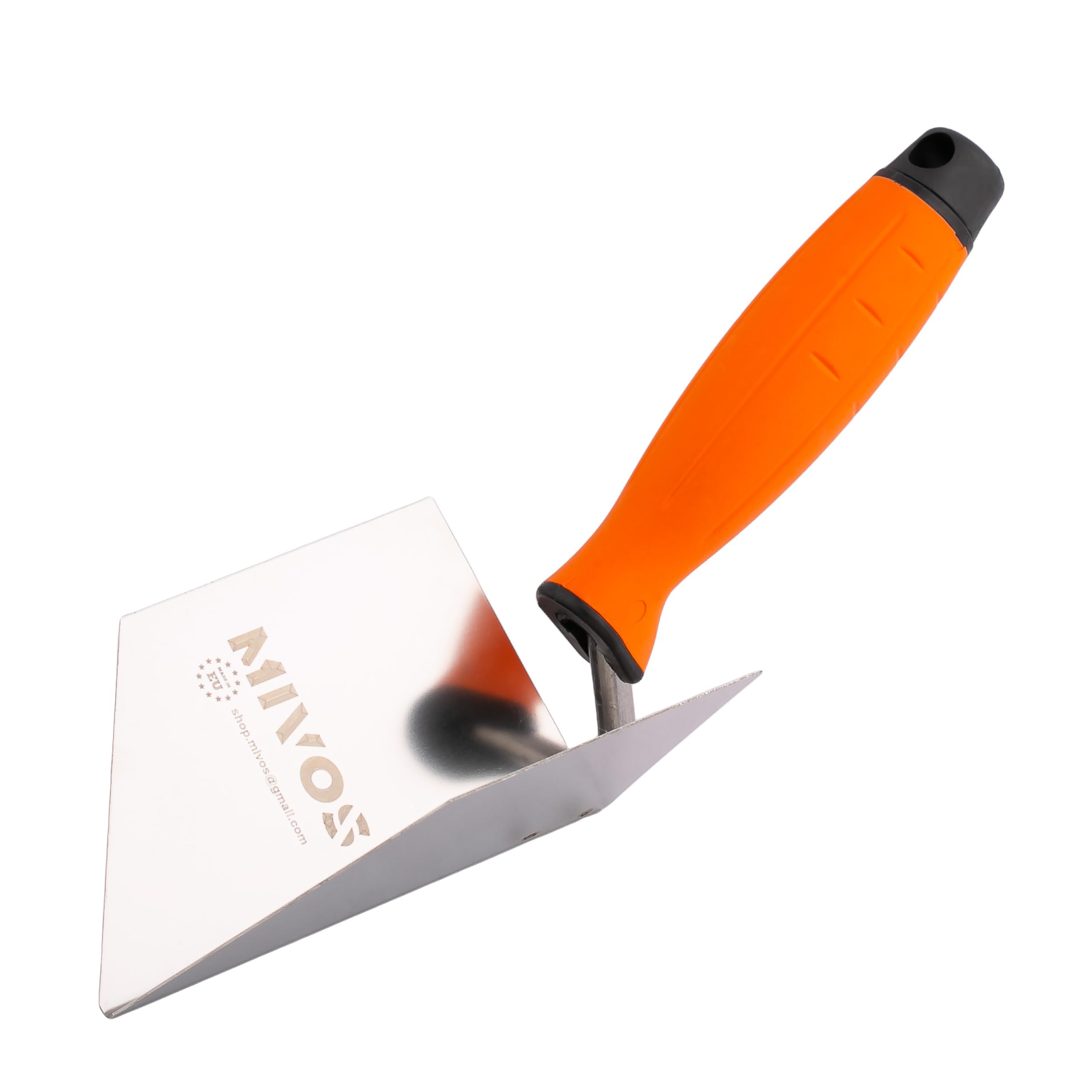 Mivos 2 x truelles d'angle inoxydables 125 x 75 mm - intérieur et truelle d'angle extérieur en acier inoxydable - intérieur et extérieur avec manche souple - Spatule - MADE IN EU