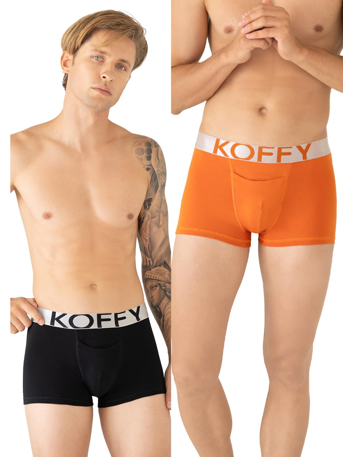 koffy Men's Premium Cotton Lycra Mini Trunk with Minus Cutting Pouch I Silver Metallic Elastic I 4 Way Stretch I Wrinkle Free-picture-4