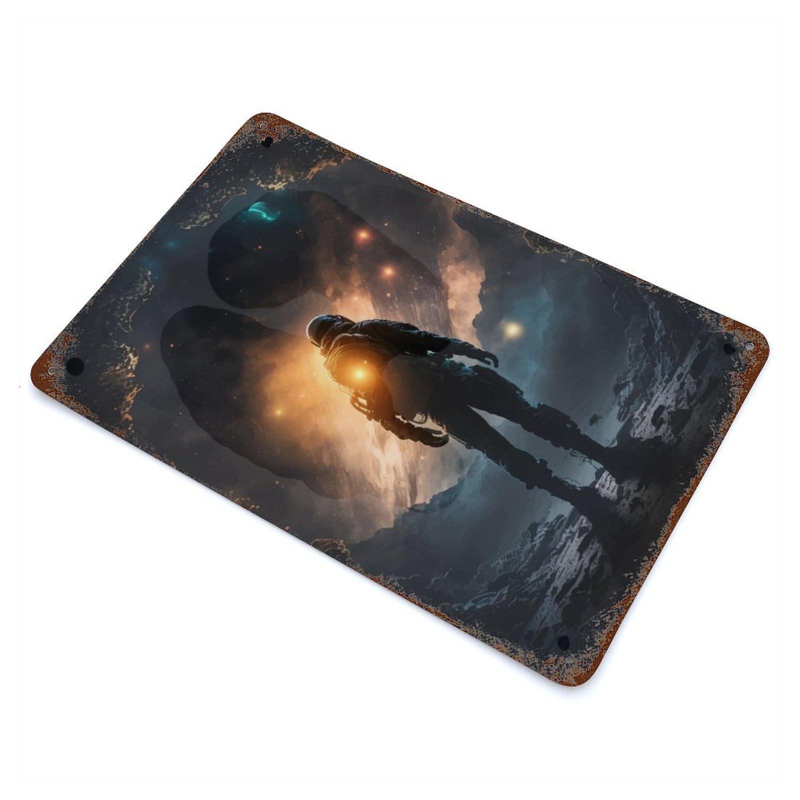 Soldier Aged Metal Wall Plaque 11.8"x7.9", Industrial Home Decor for Pub, Kitchen And Man Cave Decor