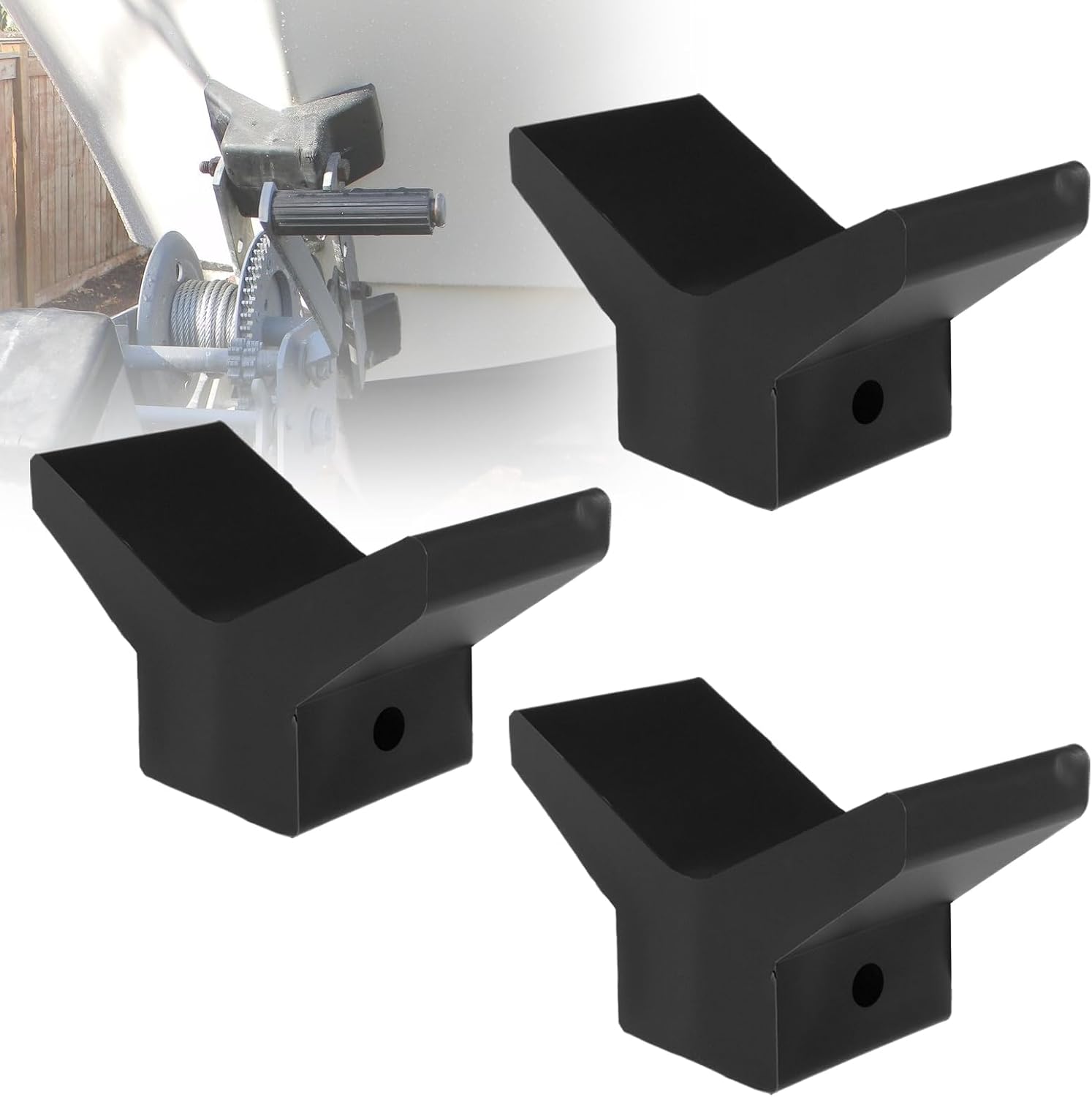 V-Block Boat Rubber Transom Saver, Anti-Vibration Shock Absorber for Outboard Motors - Marine Trailer Engine Support Bracket for Fishing Boats, Sailboats, 3 Pcs (XL)