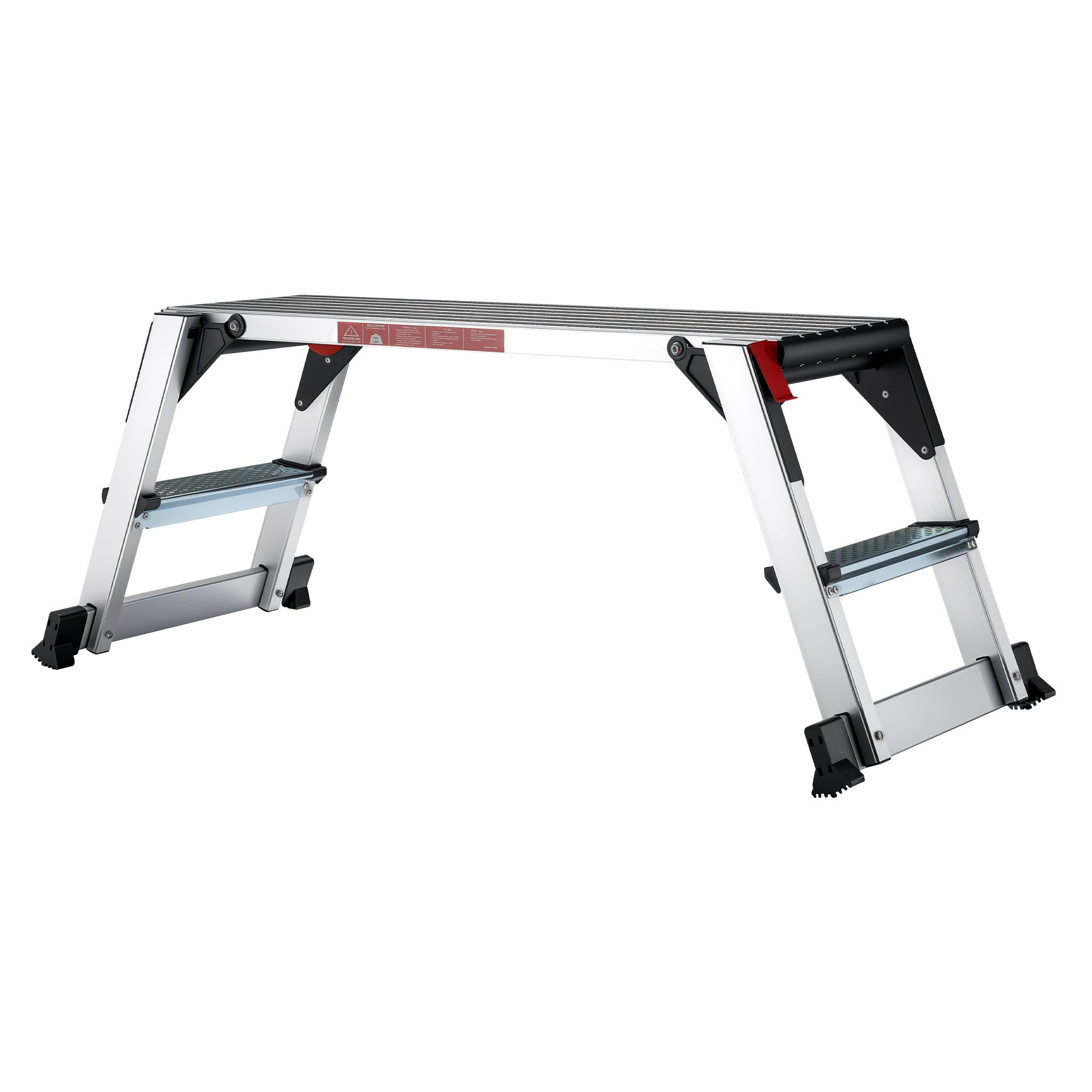 Wiltec Plataforma de Trabajo hasta 150 kg en Aluminio con Superficie de Apoyo de 95 x 30 cm pies Antideslizantes, Patas Plegables