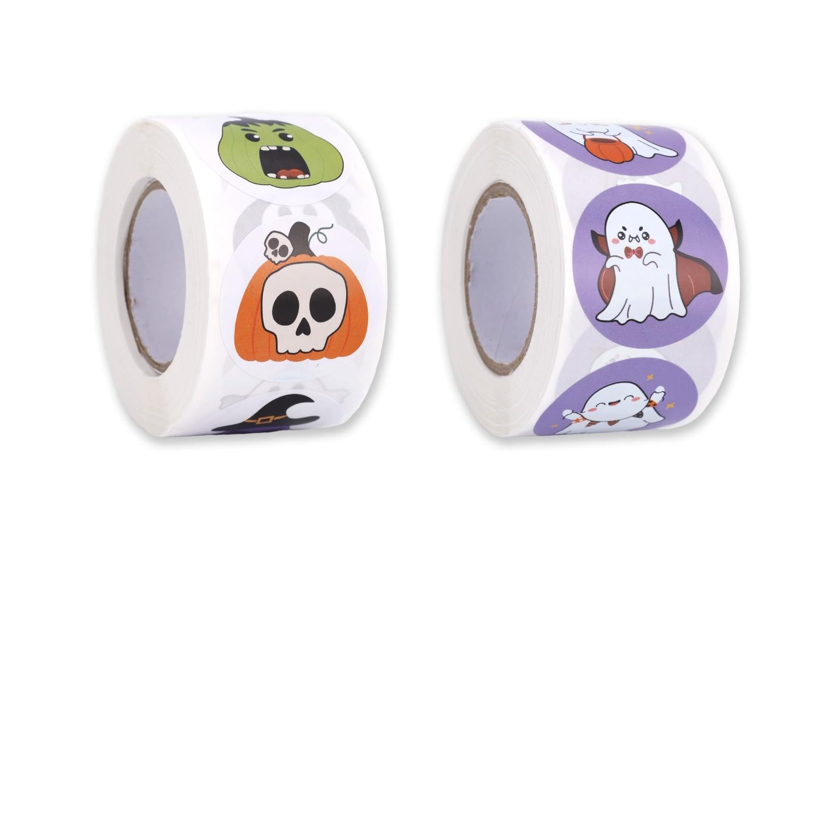 1000pcs Halloween Stickers for Kids, 16 Styles 1.5 Inch Round Cute Pumpkin Ghost Cat Decals Bulk for Scrapbook Gifts Crafts Halloween Party Favors Supplies Decoration Decor Envelope Seals