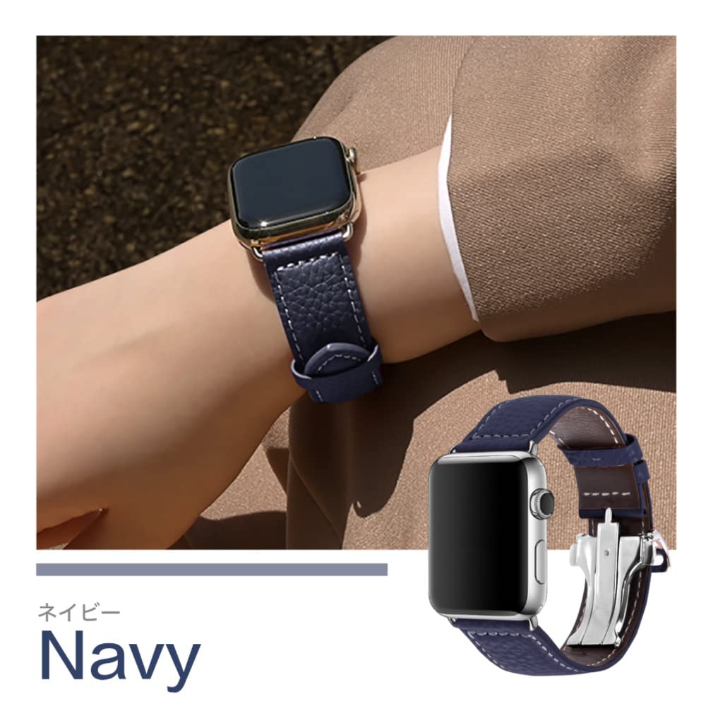 Amazon.co.jp: AppleWatch用レザーバンド 41/40/38mm ネイビー Amazon.co.jp: AppleWatch用レザーバンド 41/40/38mm ネイビー