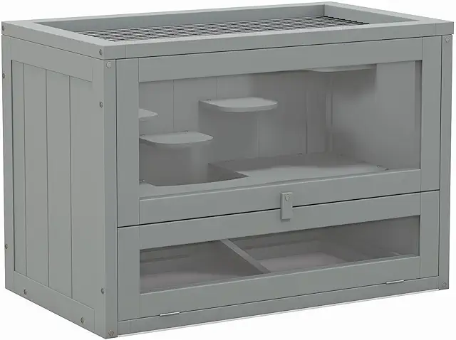 Cage pour Hamsters et Petits Rongeurs avec Plateformes et Toit Ouvrant