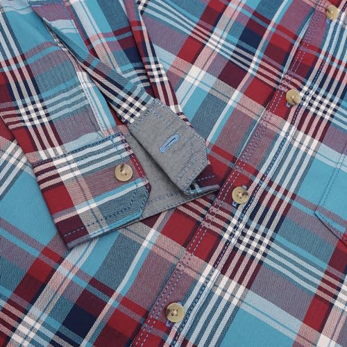 Image of Wrangler Male Checkered Blue Regular Fit Shirt