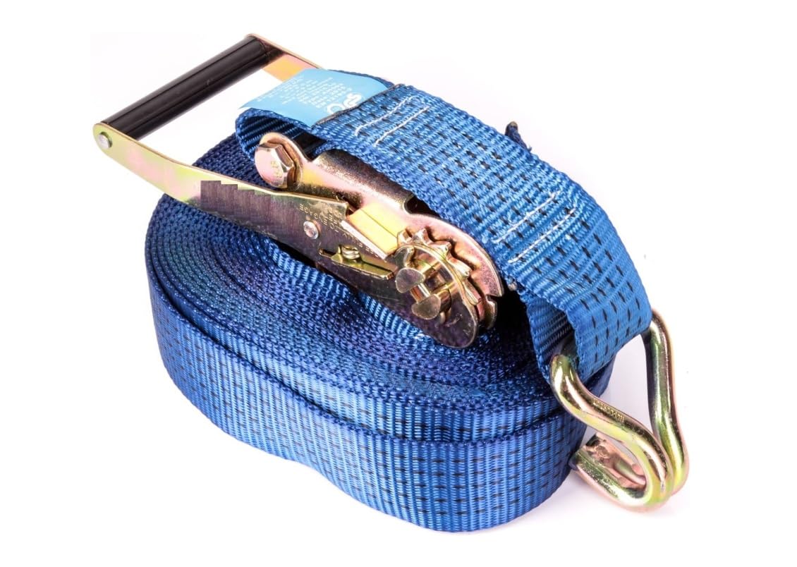 10x Spanngurt 5T 8m 50mm mit Ratsche & Haken Zurrgurt aus Polyester Blau Schnellspanngurt Auto LKW Anhänger Ratschenspanngurt