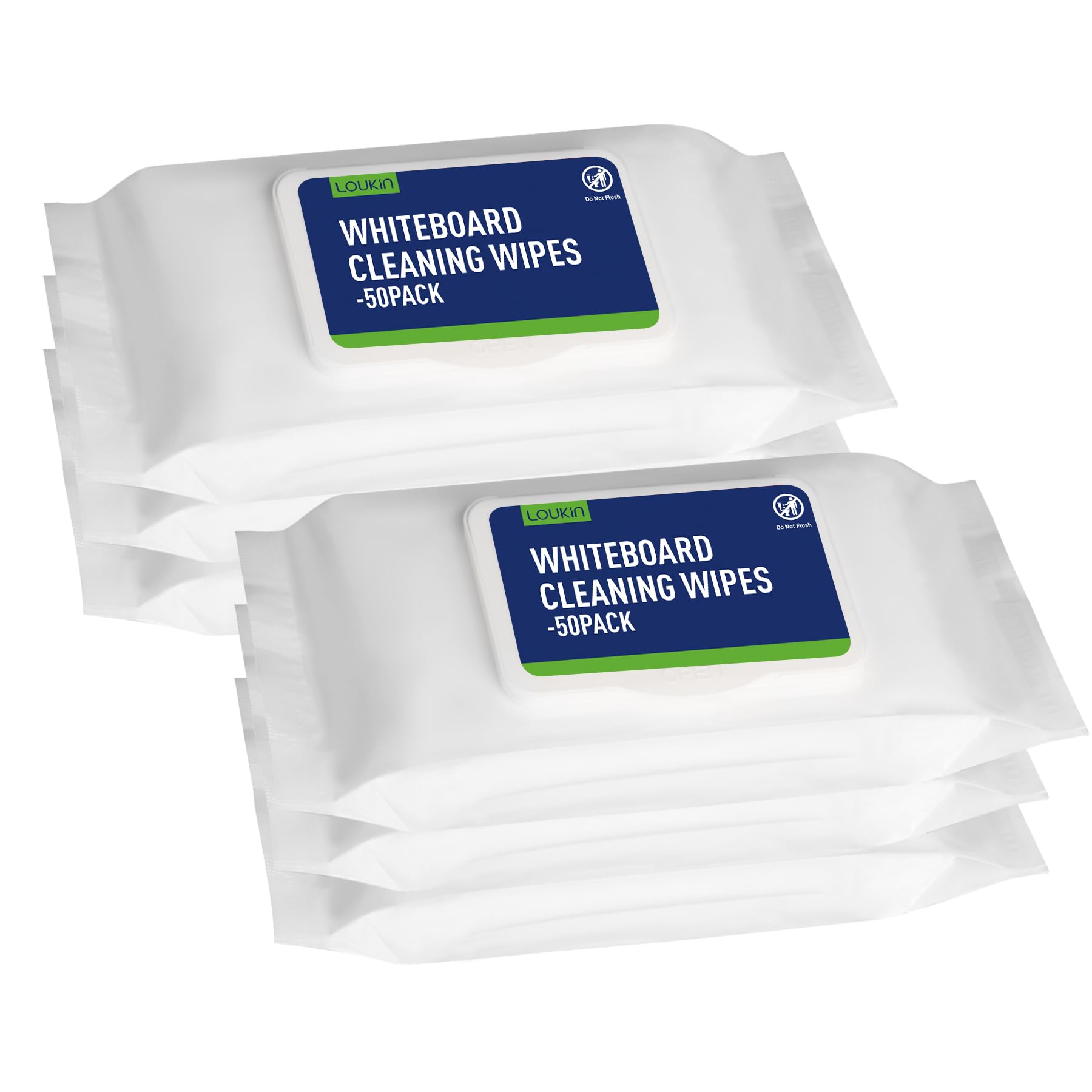 loukin Dry Erase Wipes Whiteboard Cleaning Wipes Non-Toxic Cleaning Wipes for Whiteboard 6 Pack 50 Wipes Per Pack