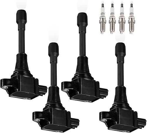Ignition Coil Pack and Iridium Spark Plugs Fit for 2007-2019 Nissan Altima Versa Sentra Rogue Cube NV200 UF549 4Pcs
