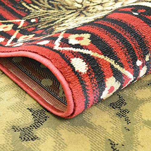 Mayberry Rugs Rustic Lodge Pine Black Bear Cub Log 2'X3' Area Rug, 2'3"X3'3" #TOP4