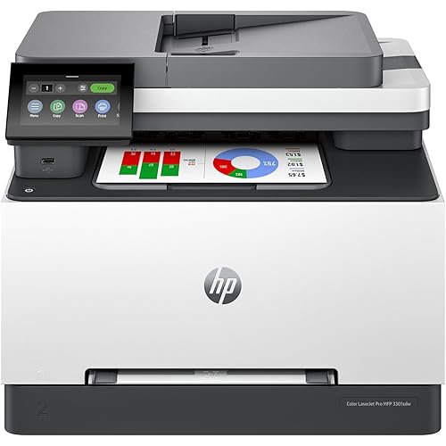 HP Color LaserJet Pro MFP 3301sdw Wireless All-in-One Color Laser Printer, Office Printer, Scanner, Copier, ADF, Duplex, Best-for-Office (499Q3F)