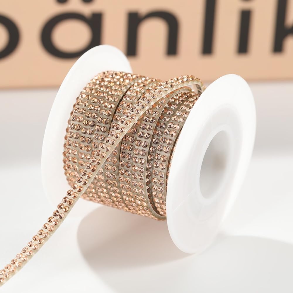 Nastro Adesivo Con Strass Oro PEARLY JUN 0,9m – Autoadesivo Luccicante Per Decorazioni Fai Da Te, Torte, Abiti