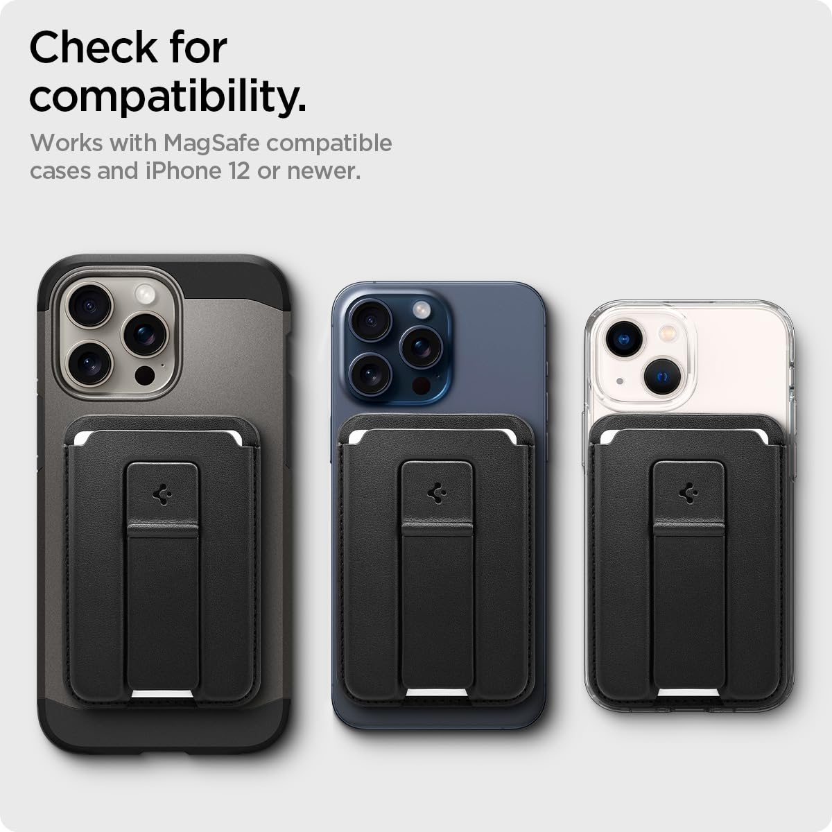 Spigen Smart Fold 2 MagFit Magnetic MagSafe Wallet Card Holder with Kickstand Compatible with iPhone 17/16/15/14/13/12 Series and PixelSnap Cases for Pixel 10 Series - Image 2