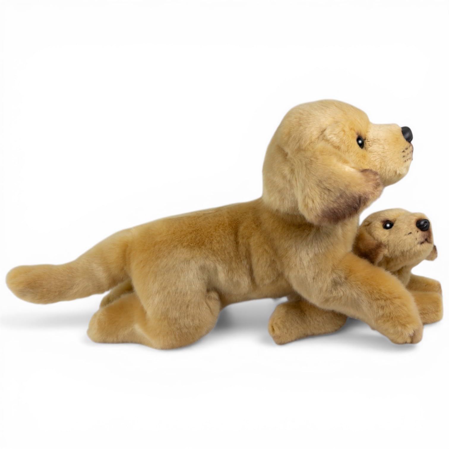 Carl Dick Labrador Tumbado con Cachorro, Aprox. 32 cm. Peluche, Peluche de Tela, Peluche para abrazar 3783