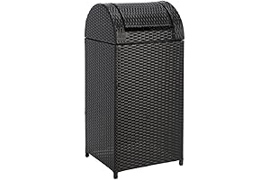 Wicker Trash Can for Outdoor Use