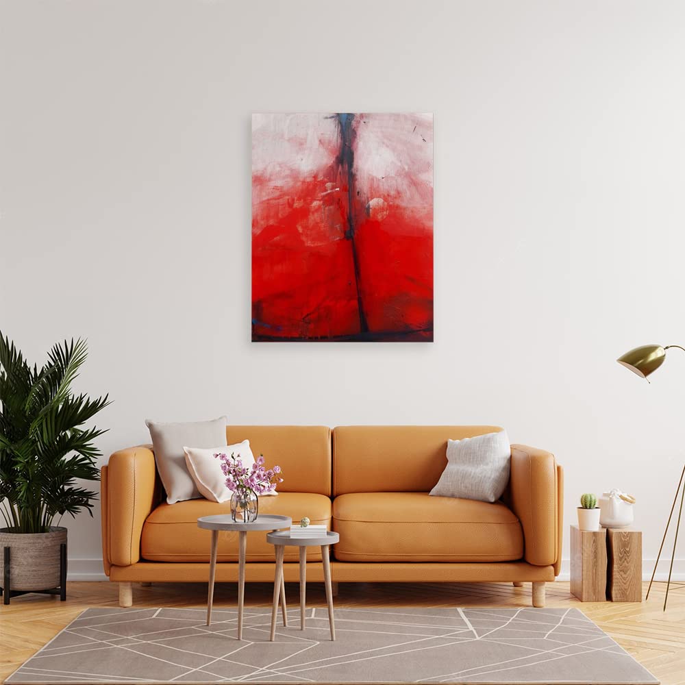 VERRE ART Wood Framed Canvas - Wall Decor for Living Room, Bedroom, Office, Hotels, Drawing Room (22in X 34in) - Red Giorni Belli Tranc