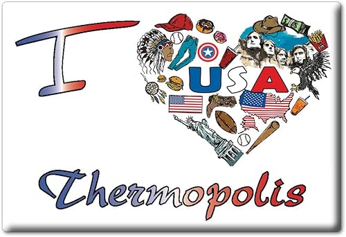 THERMOPOLIS IMÁN DE FRIGORÍFICO WYOMING (WY) IMANES USA SOUVENIR I LOVE GIFT (Var. SÍMBOLO)