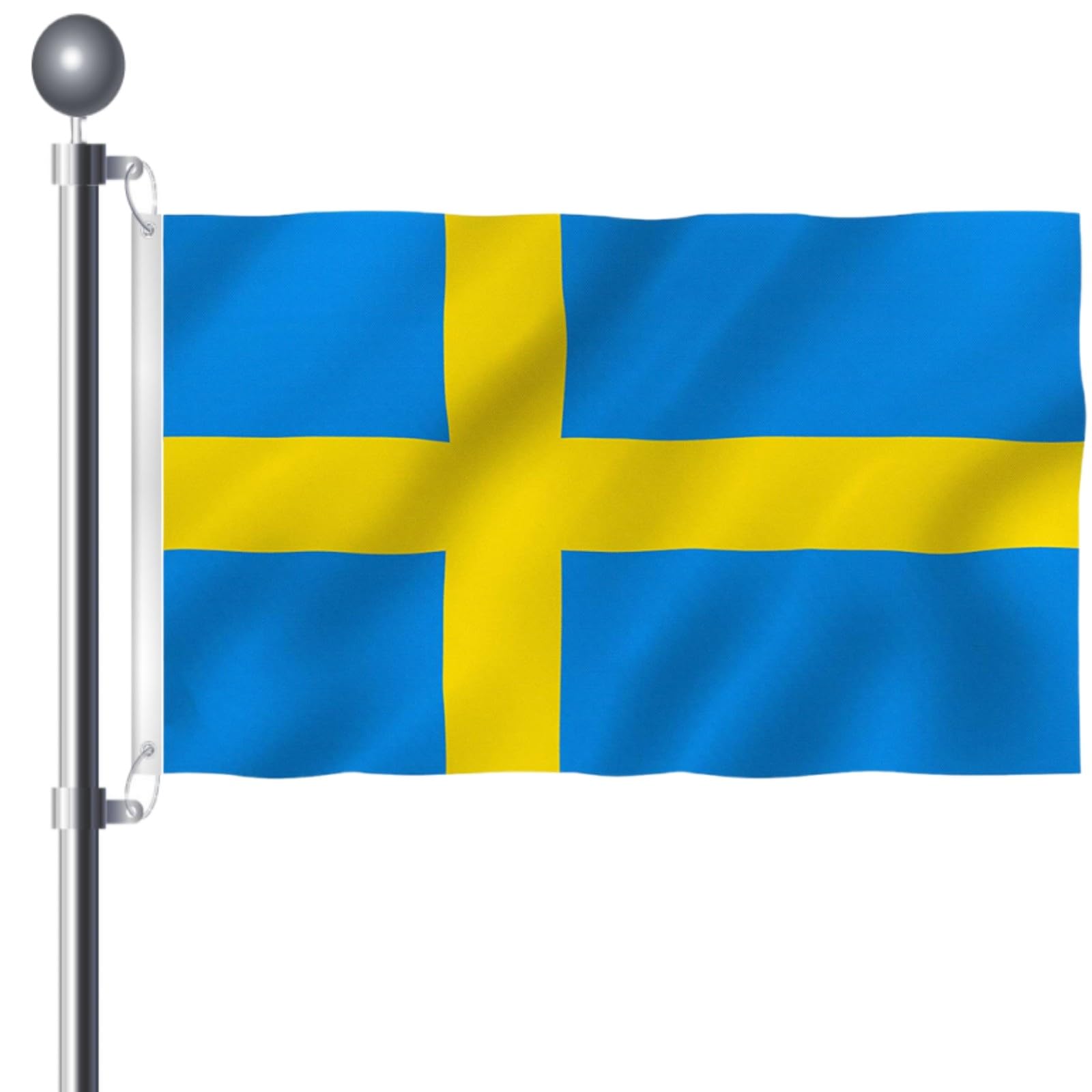 Swedan Flag 3x5 Ft - Large Swedish Banner Flags with Brass Grommets Party Festival Celebration Sport Activities Garden Home Remembrance Day Decoration - Double Stitched Polyester Vivid Color