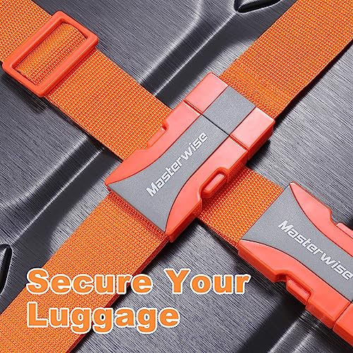 Image of 79 inch Buckle Straps with Clips, Adjustable Nylon Strap, Orange | with Buckle, Packing Straps, 4pcs
