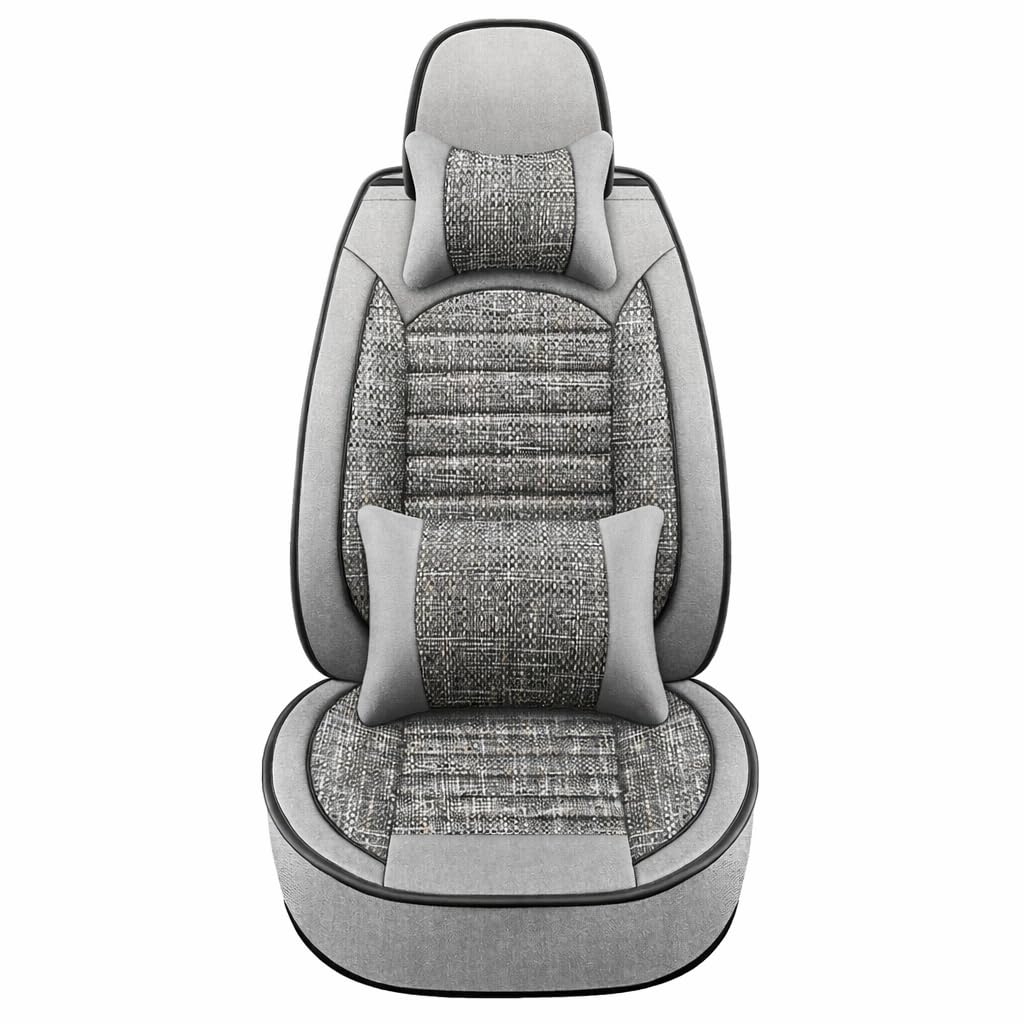 HAODQPSERTX Car Seat Covers Full Set for BMW Série 1 M140i 118i 120i 125i M135i 116i 135is 120d 120d 135i, Breathable Cotton Linen Seat Protectors Non Slip, Universal Interior Accessories