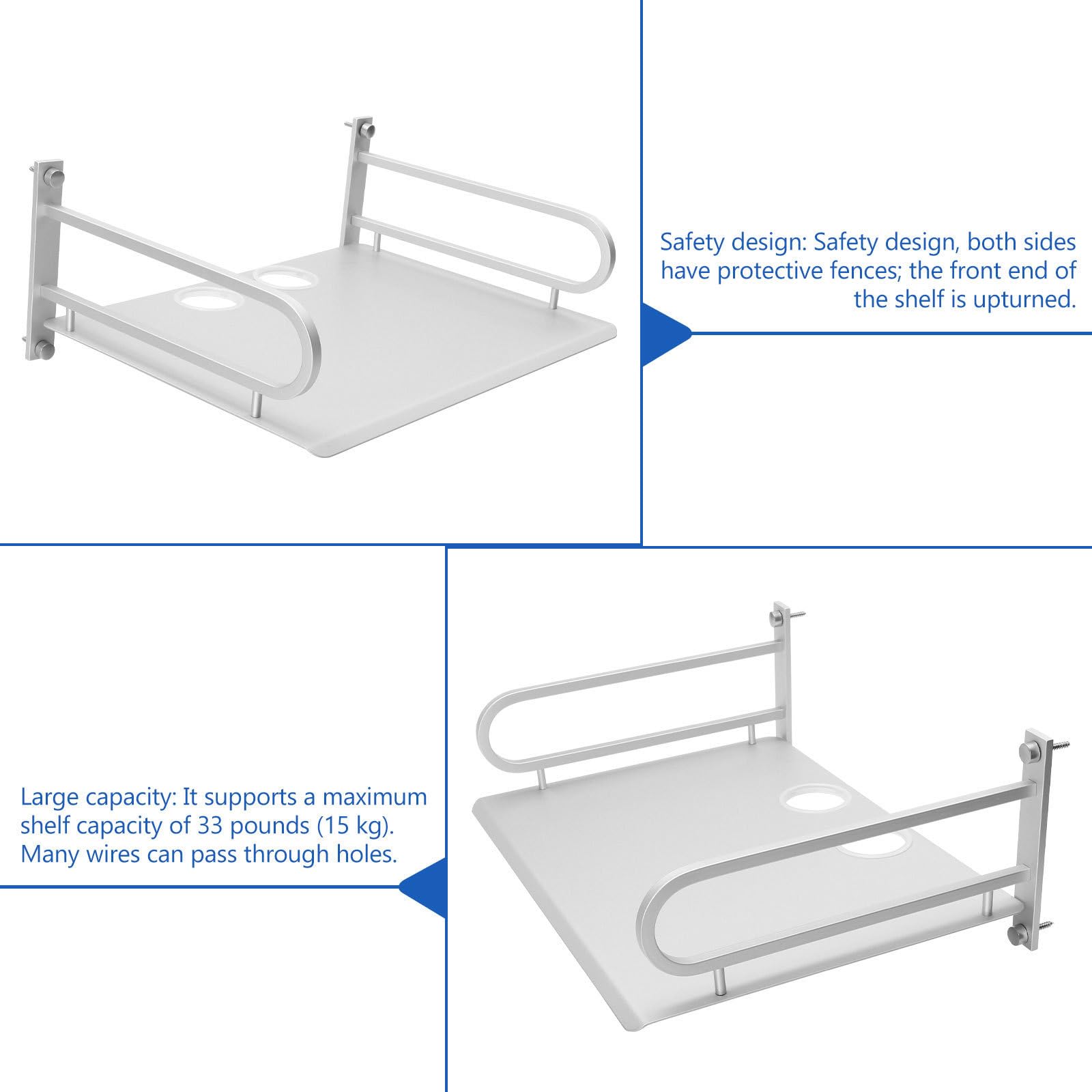 ifundom Soporte de Pared para Proyector de Aluminio, Flotante y Delgado