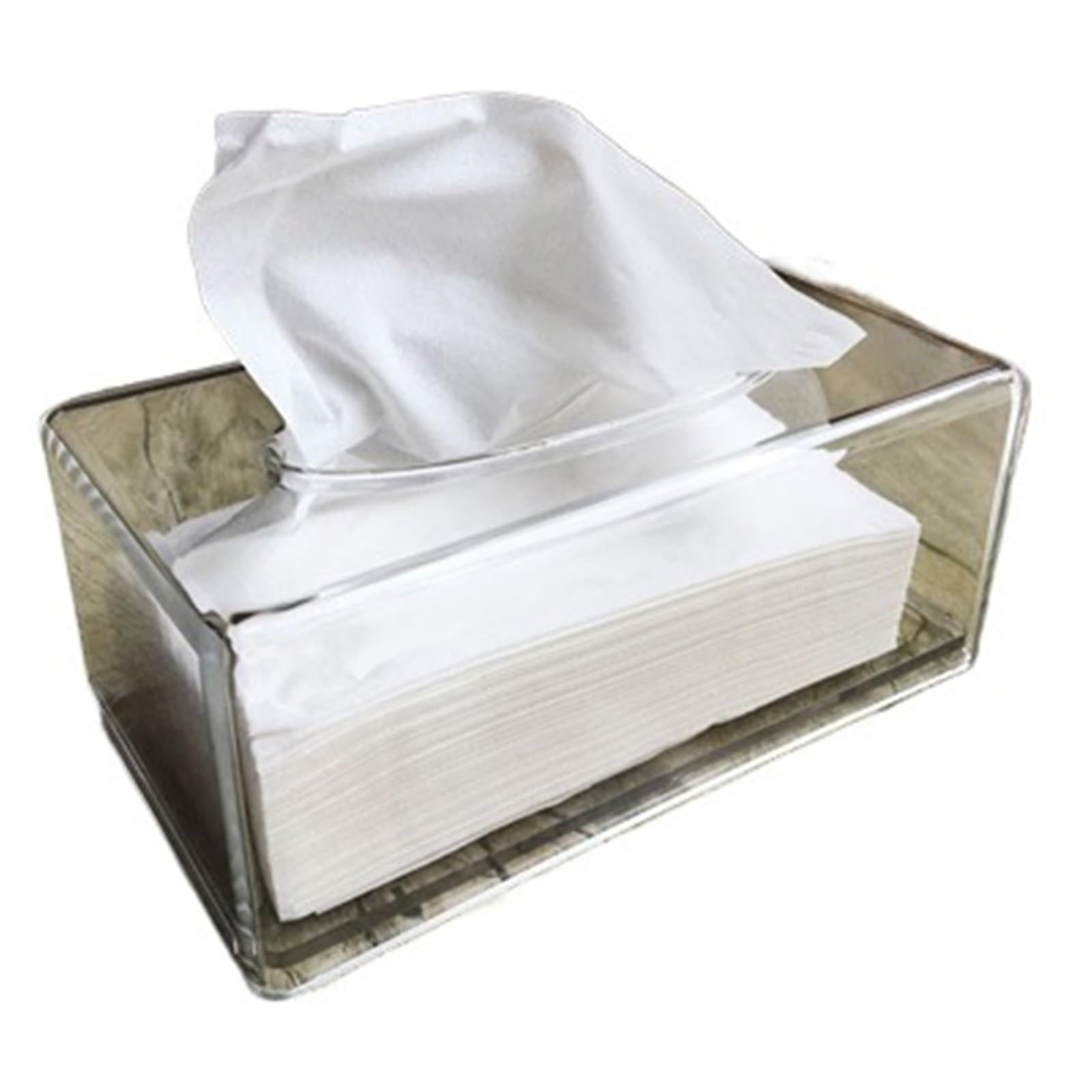 Clear Tissue Box Holder Tissue Dispenser Napkin Holder Car Home Office Desktop Tissue Storage Box Organizer