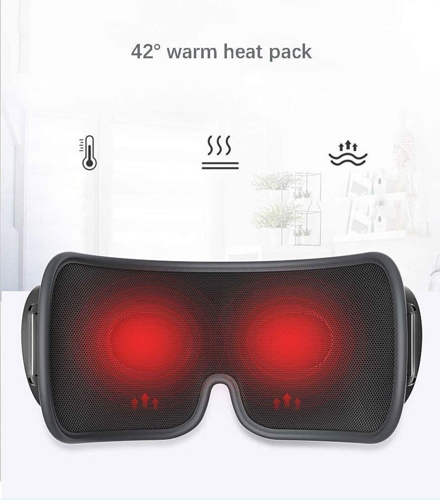 Massager de ojos con calor, vibración, presión de aire Bluetooth inalámbrico Música recargable 4 Modos de trabajo Masajeador de terapia de ojos para aliviar Fatiga ocular Dark Circles Ojos secos