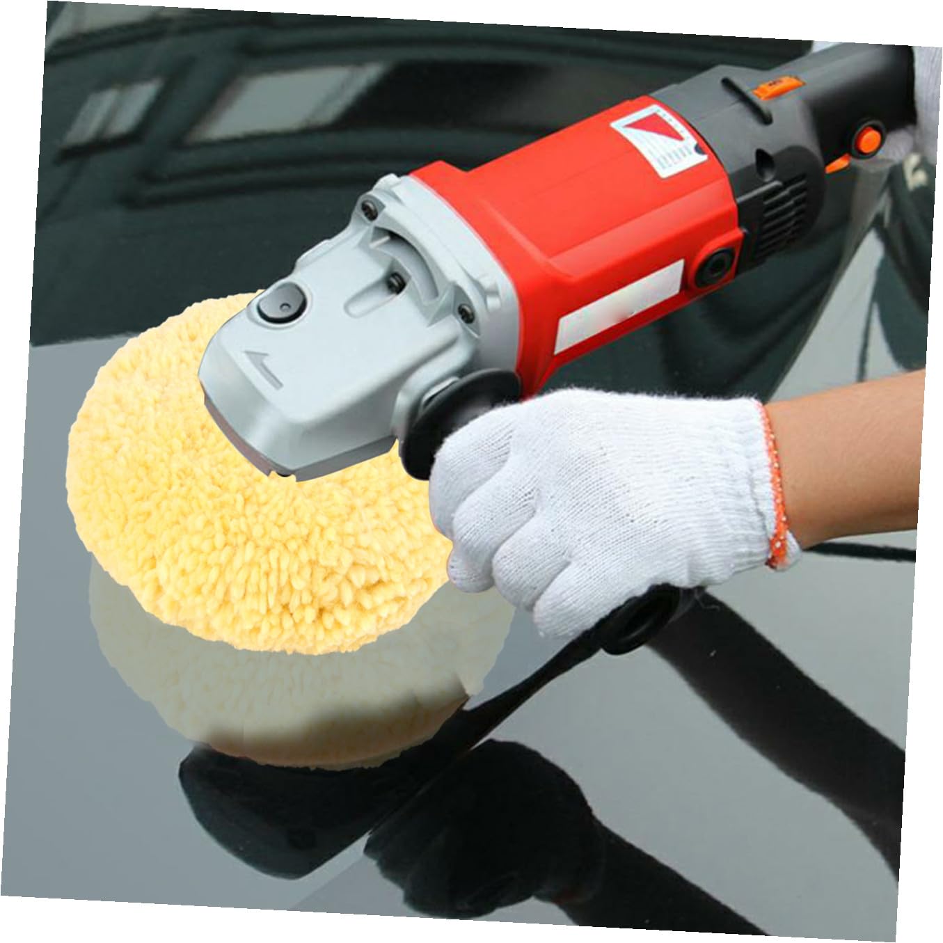 KOMBIUDA Tamponi Lucidanti in Lana Gialla per Auto Kit e Ceratura Mola Lucidante per Carrozzeria Auto Efficacia Professionale